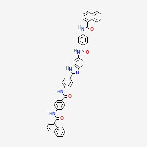 molecular formula C49H34N6O4 B5177600 N-[4-[[4-[6-[[4-(naphthalene-1-carbonylamino)benzoyl]amino]-1H-benzimidazol-2-yl]phenyl]carbamoyl]phenyl]naphthalene-1-carboxamide 