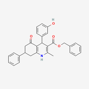 molecular formula C30H27NO4 B5177685 Benzyl 4-(3-hydroxyphenyl)-2-methyl-5-oxo-7-phenyl-1,4,5,6,7,8-hexahydroquinoline-3-carboxylate 