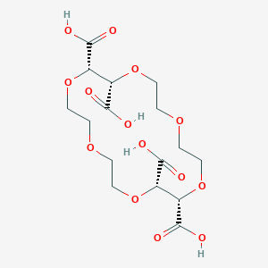 molecular formula C₁₆H₂₄O₁₄ B051777 (2S,3S,11S,12S)-1,4,7,10,13,16-hexaoxacyclooctadecane-2,3,11,12-tetracarboxylic acid CAS No. 73891-15-3