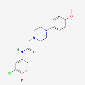 molecular formula C19H21ClFN3O2 B5177774 N-(3-chloro-4-fluorophenyl)-2-[4-(4-methoxyphenyl)piperazin-1-yl]acetamide 