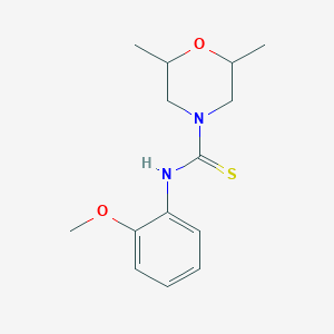 molecular formula C14H20N2O2S B5177840 N-(2-methoxyphenyl)-2,6-dimethylmorpholine-4-carbothioamide 