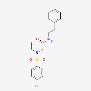 molecular formula C18H21BrN2O3S B5178171 N~2~-[(4-bromophenyl)sulfonyl]-N~2~-ethyl-N-(2-phenylethyl)glycinamide 