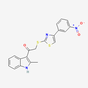 molecular formula C20H15N3O3S2 B5178255 1-(2-methyl-1H-indol-3-yl)-2-[[4-(3-nitrophenyl)-1,3-thiazol-2-yl]sulfanyl]ethanone 