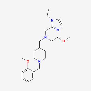 molecular formula C23H36N4O2 B5178272 N-[(1-ethylimidazol-2-yl)methyl]-2-methoxy-N-[[1-[(2-methoxyphenyl)methyl]piperidin-4-yl]methyl]ethanamine 
