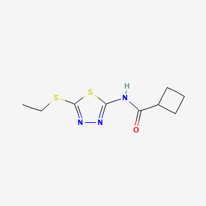 molecular formula C9H13N3OS2 B5178440 N-[5-(ethylsulfanyl)-1,3,4-thiadiazol-2-yl]cyclobutanecarboxamide 