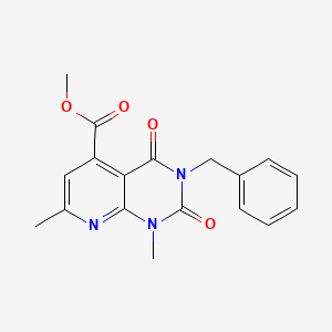 molecular formula C18H17N3O4 B5178461 METHYL 3-BENZYL-1,7-DIMETHYL-2,4-DIOXO-1H,2H,3H,4H-PYRIDO[2,3-D]PYRIMIDINE-5-CARBOXYLATE 