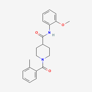 molecular formula C21H24N2O3 B5178611 N-(2-methoxyphenyl)-1-(2-methylbenzoyl)piperidine-4-carboxamide 