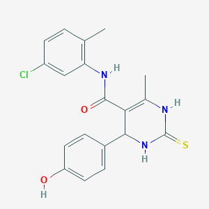 molecular formula C19H18ClN3O2S B5178704 N-(5-chloro-2-methylphenyl)-4-(4-hydroxyphenyl)-6-methyl-2-thioxo-1,2,3,4-tetrahydro-5-pyrimidinecarboxamide 