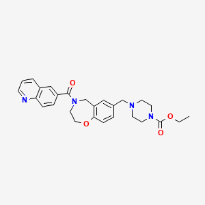 molecular formula C27H30N4O4 B5178721 ethyl 4-[[4-(quinoline-6-carbonyl)-3,5-dihydro-2H-1,4-benzoxazepin-7-yl]methyl]piperazine-1-carboxylate 