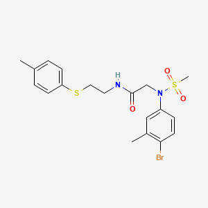 molecular formula C19H23BrN2O3S2 B5178729 N~2~-(4-bromo-3-methylphenyl)-N~1~-{2-[(4-methylphenyl)thio]ethyl}-N~2~-(methylsulfonyl)glycinamide 
