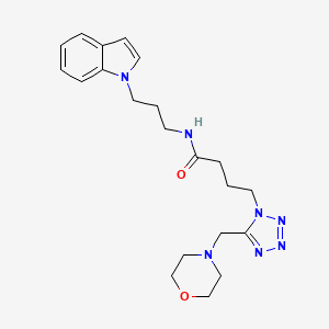 molecular formula C21H29N7O2 B5178746 N-[3-(1H-indol-1-yl)propyl]-4-[5-(4-morpholinylmethyl)-1H-tetrazol-1-yl]butanamide 