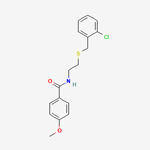 molecular formula C17H18ClNO2S B5178799 N-{2-[(2-chlorobenzyl)thio]ethyl}-4-methoxybenzamide 