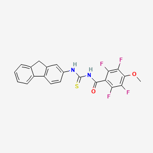 molecular formula C22H14F4N2O2S B5178956 N-[(9H-fluoren-2-ylamino)carbonothioyl]-2,3,5,6-tetrafluoro-4-methoxybenzamide 