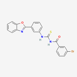 molecular formula C21H14BrN3O2S B5179041 N-{[3-(1,3-benzoxazol-2-yl)phenyl]carbamothioyl}-3-bromobenzamide 