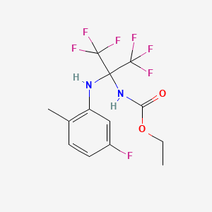 molecular formula C13H13F7N2O2 B5179059 ethyl N-[1,1,1,3,3,3-hexafluoro-2-(5-fluoro-2-methylanilino)propan-2-yl]carbamate 