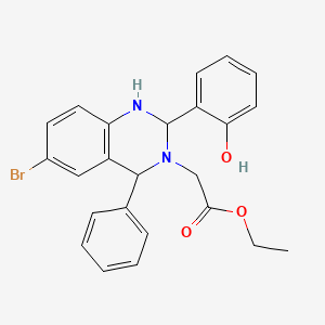 molecular formula C24H23BrN2O3 B5179086 ethyl [6-bromo-2-(2-hydroxyphenyl)-4-phenyl-1,4-dihydroquinazolin-3(2H)-yl]acetate CAS No. 5867-93-6