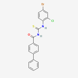 molecular formula C20H14BrClN2OS B5179184 N-{[(4-bromo-2-chlorophenyl)amino]carbonothioyl}-4-biphenylcarboxamide 