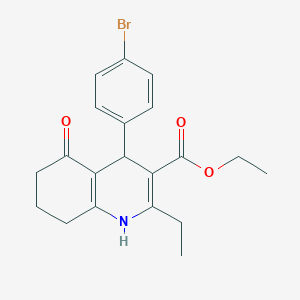 molecular formula C20H22BrNO3 B5179246 Ethyl 4-(4-bromophenyl)-2-ethyl-5-oxo-1,4,5,6,7,8-hexahydroquinoline-3-carboxylate 
