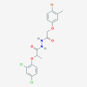molecular formula C18H17BrCl2N2O4 B5179297 N'-[(4-bromo-3-methylphenoxy)acetyl]-2-(2,4-dichlorophenoxy)propanohydrazide 
