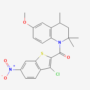 molecular formula C22H21ClN2O4S B5179303 1-(3-CHLORO-6-NITRO-1-BENZOTHIOPHENE-2-CARBONYL)-6-METHOXY-2,2,4-TRIMETHYL-1,2,3,4-TETRAHYDROQUINOLINE 