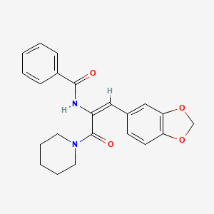 molecular formula C22H22N2O4 B5179339 N-[(E)-1-(1,3-benzodioxol-5-yl)-3-oxo-3-piperidin-1-ylprop-1-en-2-yl]benzamide 