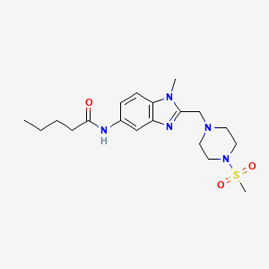 molecular formula C19H29N5O3S B5179411 N-{2-[(4-Methanesulfonylpiperazin-1-YL)methyl]-1-methyl-1H-1,3-benzodiazol-5-YL}pentanamide 