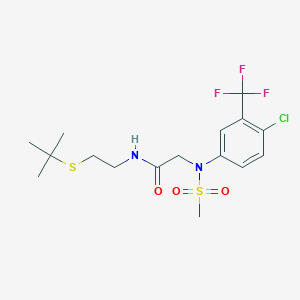molecular formula C16H22ClF3N2O3S2 B5179598 N~1~-[2-(tert-butylthio)ethyl]-N~2~-[4-chloro-3-(trifluoromethyl)phenyl]-N~2~-(methylsulfonyl)glycinamide 