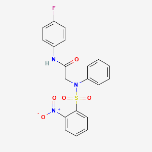 molecular formula C20H16FN3O5S B5179659 N-(4-fluorophenyl)-2-(N-(2-nitrophenyl)sulfonylanilino)acetamide 