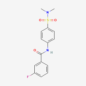 molecular formula C15H15FN2O3S B5179966 N-[4-(dimethylsulfamoyl)phenyl]-3-fluorobenzamide 