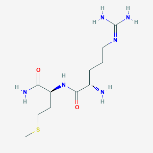 molecular formula C11H24N6O2S B051801 (2S)-2-Amino-N-[(2S)-1-amino-4-methylsulfanyl-1-oxobutan-2-yl]-5-(diaminomethylideneamino)pentanamide CAS No. 121185-77-1