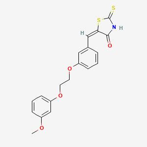 molecular formula C19H17NO4S2 B5180111 (5E)-5-({3-[2-(3-Methoxyphenoxy)ethoxy]phenyl}methylidene)-2-sulfanylidene-1,3-thiazolidin-4-one CAS No. 299905-83-2