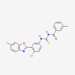 molecular formula C23H18ClN3O2S B5180127 N-{[4-chloro-3-(6-methyl-1,3-benzoxazol-2-yl)phenyl]carbamothioyl}-3-methylbenzamide 
