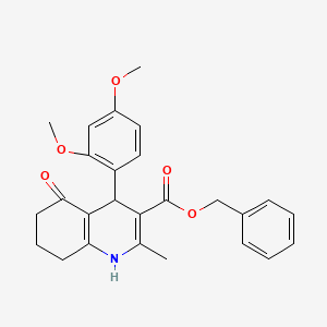 molecular formula C26H27NO5 B5180154 Benzyl 4-(2,4-dimethoxyphenyl)-2-methyl-5-oxo-1,4,5,6,7,8-hexahydroquinoline-3-carboxylate 
