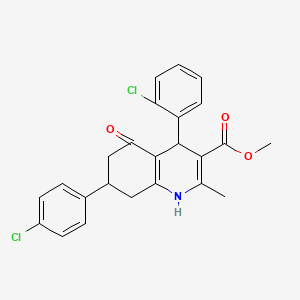 molecular formula C24H21Cl2NO3 B5180419 methyl 4-(2-chlorophenyl)-7-(4-chlorophenyl)-2-methyl-5-oxo-4,6,7,8-tetrahydro-1H-quinoline-3-carboxylate CAS No. 5709-92-2
