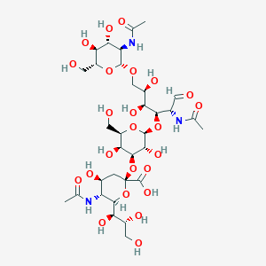 molecular formula C33H55N3O24 B051805 N-Acetylneuraminyl(2-3)galactosyl(1-3)-N-acetylglucosyl(1-6)-N-acetylgalactose CAS No. 122137-12-6