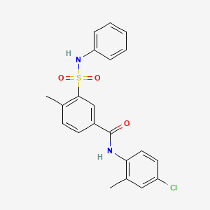 molecular formula C21H19ClN2O3S B5180510 N-(4-chloro-2-methylphenyl)-4-methyl-3-(phenylsulfamoyl)benzamide 