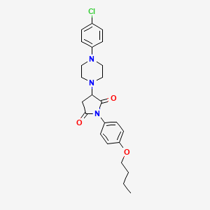 molecular formula C24H28ClN3O3 B5180543 1-(4-Butoxyphenyl)-3-[4-(4-chlorophenyl)piperazin-1-yl]pyrrolidine-2,5-dione 