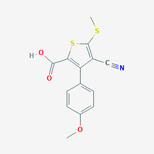4-Cyano-3-(4-methoxyphenyl)-5-(methylthio)thiophene-2-carboxylic acid