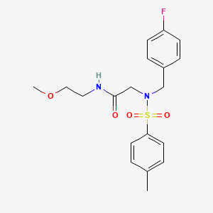 molecular formula C19H23FN2O4S B5180683 N~2~-(4-fluorobenzyl)-N-(2-methoxyethyl)-N~2~-[(4-methylphenyl)sulfonyl]glycinamide 