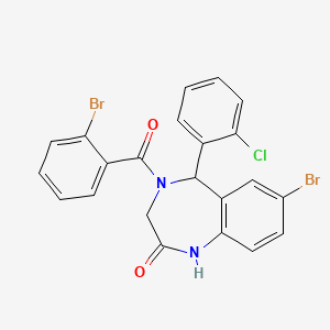 molecular formula C22H15Br2ClN2O2 B5180713 7-bromo-4-[(2-bromophenyl)carbonyl]-5-(2-chlorophenyl)-1,3,4,5-tetrahydro-2H-1,4-benzodiazepin-2-one 
