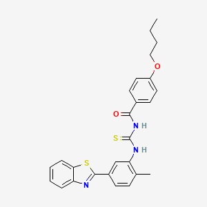 molecular formula C26H25N3O2S2 B5180789 N-{[5-(1,3-benzothiazol-2-yl)-2-methylphenyl]carbamothioyl}-4-butoxybenzamide CAS No. 428468-35-3