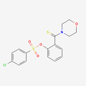 molecular formula C17H16ClNO4S2 B5180817 2-(MORPHOLINOCARBOTHIOYL)PHENYL 4-CHLORO-1-BENZENESULFONATE 