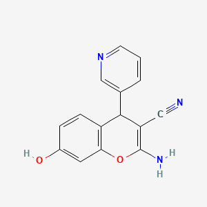 molecular formula C15H11N3O2 B5180919 2-amino-7-hydroxy-4-(pyridin-3-yl)-4H-chromene-3-carbonitrile 