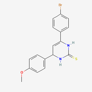 molecular formula C17H15BrN2OS B5181010 6-(4-bromophenyl)-4-(4-methoxyphenyl)-3,4-dihydropyrimidine-2(1H)-thione 