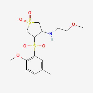 molecular formula C15H23NO6S2 B5181167 N-(2-methoxyethyl)-4-(2-methoxy-5-methylphenyl)sulfonyl-1,1-dioxothiolan-3-amine 