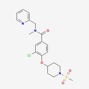 molecular formula C20H24ClN3O4S B5181194 3-chloro-N-methyl-4-(1-methylsulfonylpiperidin-4-yl)oxy-N-(pyridin-2-ylmethyl)benzamide 