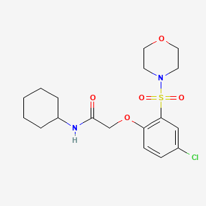 molecular formula C18H25ClN2O5S B5181258 2-(4-chloro-2-morpholin-4-ylsulfonylphenoxy)-N-cyclohexylacetamide 