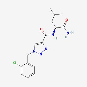 molecular formula C16H20ClN5O2 B5181262 N-[(2S)-1-amino-4-methyl-1-oxopentan-2-yl]-1-[(2-chlorophenyl)methyl]triazole-4-carboxamide 