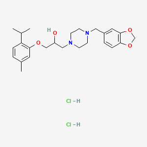 molecular formula C25H36Cl2N2O4 B5181285 1-[4-(1,3-Benzodioxol-5-ylmethyl)piperazin-1-yl]-3-(5-methyl-2-propan-2-ylphenoxy)propan-2-ol;dihydrochloride 