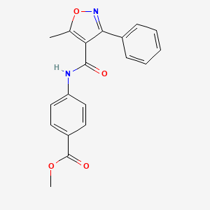 molecular formula C19H16N2O4 B5181304 Methyl 4-(5-methyl-3-phenyl-1,2-oxazole-4-amido)benzoate 